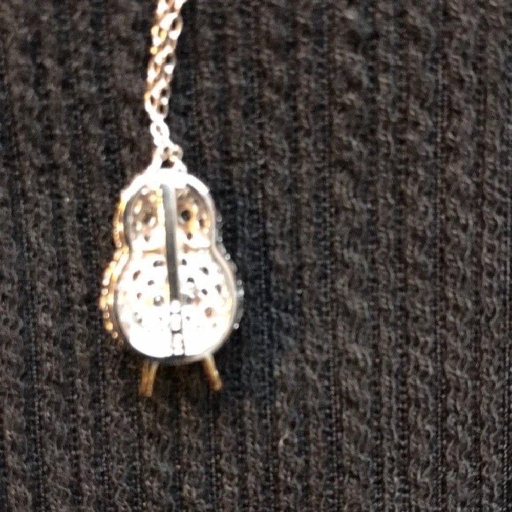 Blue and White Sapphire Chick Necklace with 925 Sterling - Picture 4 of 5